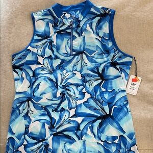 Tail Blue Floral Sleeveless golf top